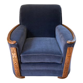 1920s Art Deco Mohair Club Chair For Sale