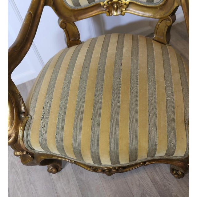 Wood Antique Italian Carved Chairs, 1900, Set of 2 For Sale - Image 7 of 9