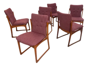 Set of 6 Restored Danish Teak Vamdrup Stolefabrik Mid-Century Modern Dining Chairs
