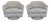 Revelation Modern Off-White and Olive Boucle Coupe Swivel Chairs Pair For Sale