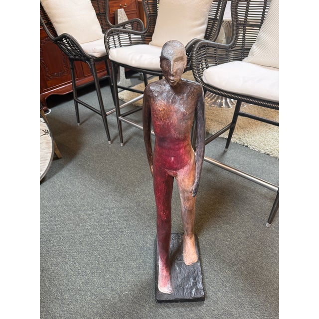 Realism J. Charney Walking Man Ceramic Sculpture, Signed For Sale - Image 3 of 12