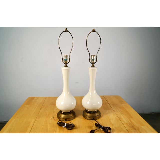 1950’s Mid-Century Hollywood Regency Table Lamps - a Pair For Sale - Image 12 of 12