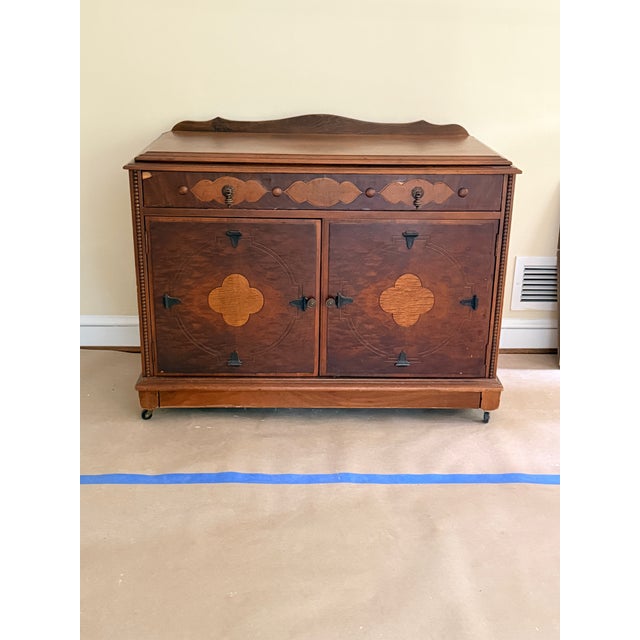 Brown Antique Eastlake Wooden Cabinet For Sale - Image 8 of 8