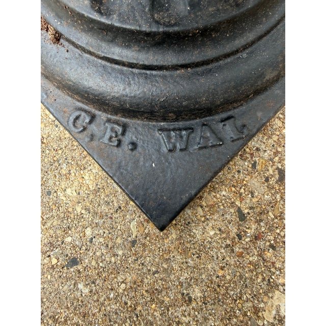 Pair of 19th C.E. Walbridge Cast Iron Garden Planters Urns With Scrolled Arms For Sale - Image 11 of 12