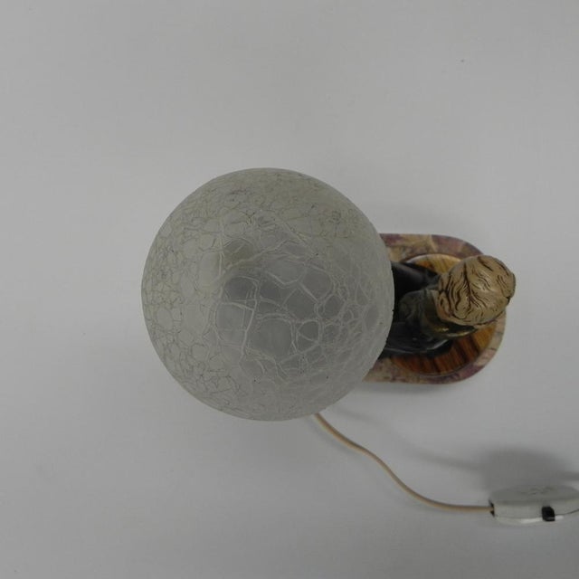 Art Deco Desk Lamp with Woman and Globe, 1920s For Sale - Image 17 of 18