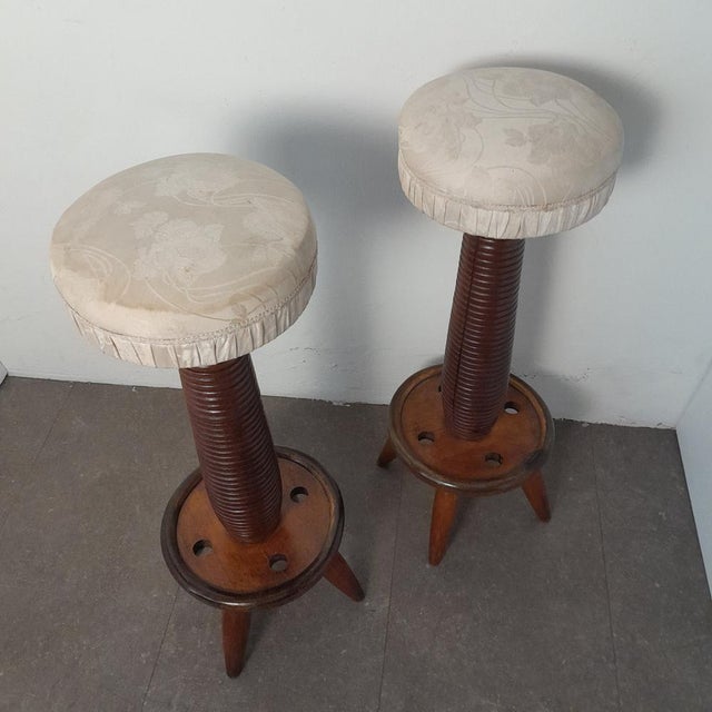 Mid-Century Modern Set of Stools attributed to Osvaldo Borsani, 1950s For Sale - Image 3 of 11