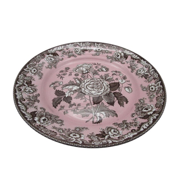 This exquisite Spode chop plate from the Archive Collection features the "British Flowers Rosa" pattern, originally...
