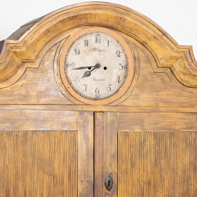 Early 19th Century 19th Century Swedish Bureau Secretary Cabinet With Clock For Sale - Image 5 of 15