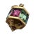 Etruscan Style 14k Gold Multi Color Glass Charm or Pendant For Sale - Image 4 of 5