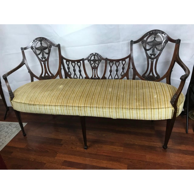 Antique Hepplewhite Settee Loveseat Timeless Elegance For Sale - Image 9 of 9