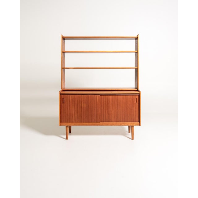 Scandinavian Teak Bookcase with Desk, 1960s For Sale - Image 10 of 10