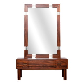 Mid-Century Swedish Mirror with Vanity Console from Ateljé Glas & Trä, 1950 For Sale