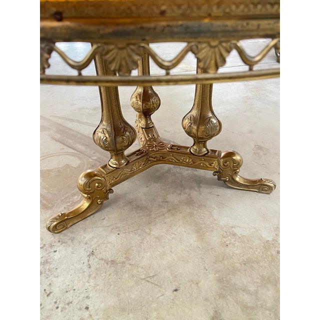 Mid-Century Italian Large Onyx and Brass Coffee Table For Sale In Los Angeles - Image 6 of 12