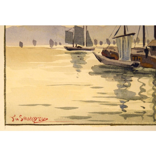 Paper Sailboats at the Dock - Seascape by Yoshiro Shimidzu For Sale - Image 7 of 8