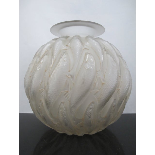 Glass Rene Lalique France Marisa Fish Smoky Sepia Tone Art Deco Glass 9 1/2" Vase For Sale - Image 7 of 17