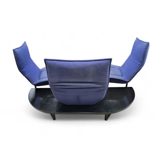 Mid 20th Century Mid Century Modern Blue Three Seat Veranda Sofa by Vico Magistretti for Cassina For Sale - Image 5 of 10