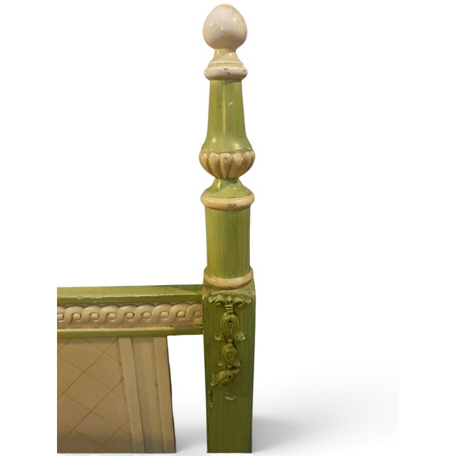 Vintage French Provincial Hand Painted Cottage Bed For Sale - Image 4 of 8