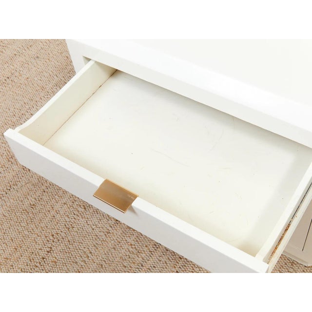 Wood Mid 20th Century White Post Modern End Table Nightstand For Sale - Image 7 of 11