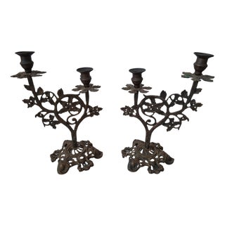 Antique Art Nouveau Candelabras, Set of 2 For Sale