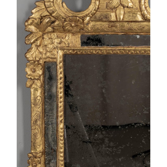18th Century French Regence Gilded Parclose Mirror For Sale - Image 4 of 10