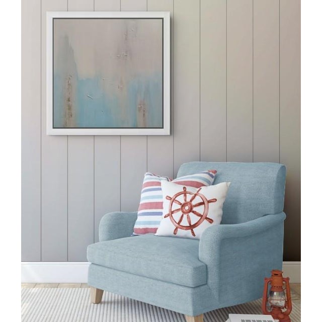 "Someone" Light Blue & White Abstract Original Painting For Sale In Phoenix - Image 6 of 8