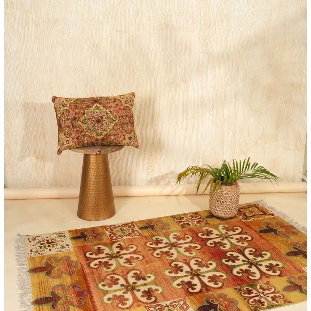 Rust Cotton Embroidered Decorative Pillow Cover For Sale - Image 4 of 5