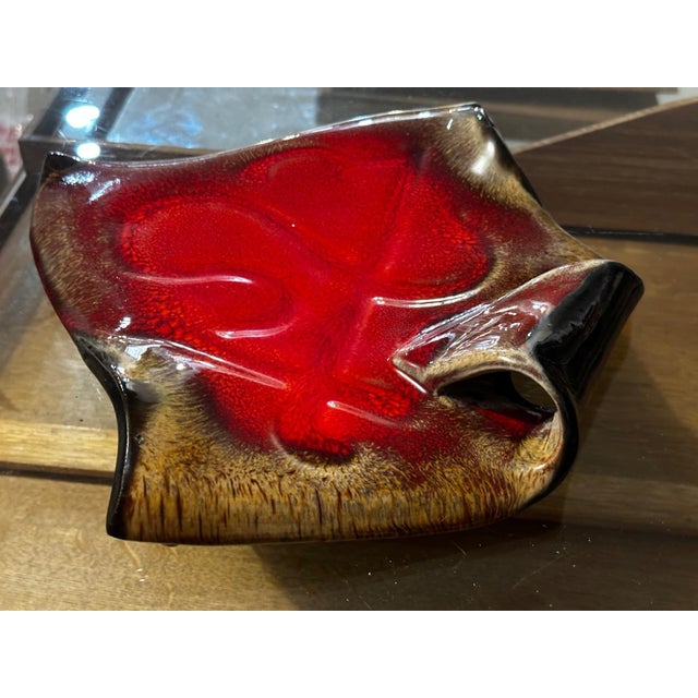 Vintage Red Glazed Ceramic Trinket Dish, 1960s For Sale - Image 9 of 15