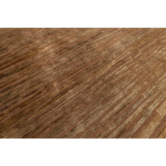 9 X 12 Modern Brown Wool and Jute Rug With Abstract Design For Sale - Image 9 of 11
