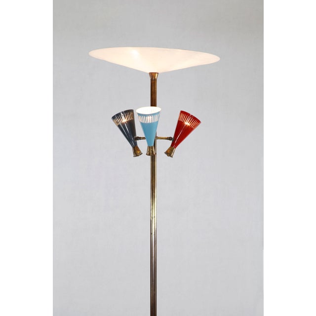 Italian Floor Lamp with Lacquered Aluminum, 1950s For Sale - Image 6 of 18
