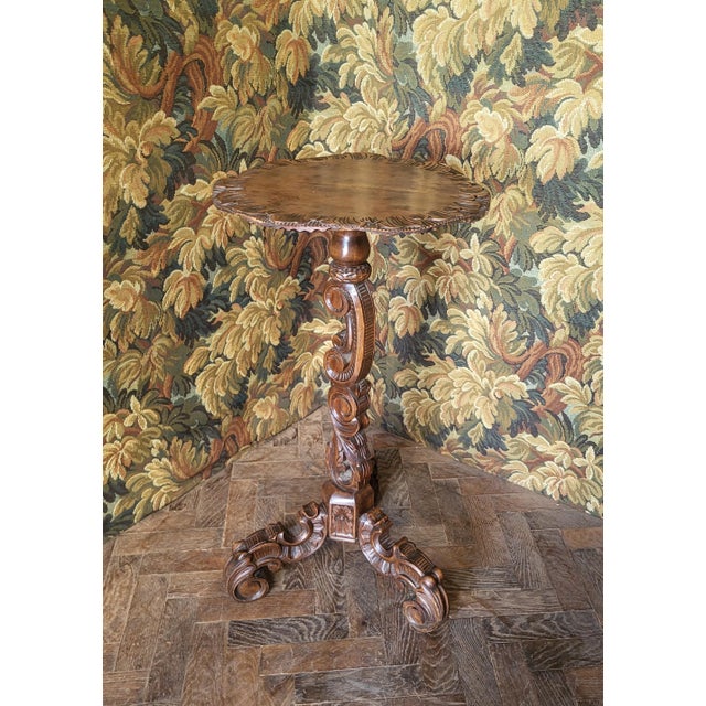 Italian Carved Tripod Table, 1880s For Sale - Image 6 of 6