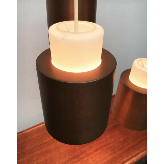 Mid-Century Modern German Space Age Triple Cascade Copper and Glass Pendant Lamp from Staff, 1960s For Sale - Image 4 of 18