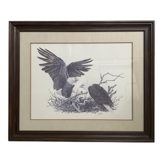 Vintage Cecil Eakins Bald Eagle Limited Edition Print 42/450, Framed For Sale