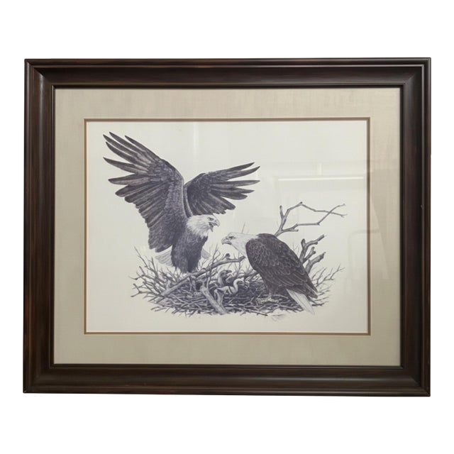 Vintage Cecil Eakins Bald Eagle Limited Edition Print 42/450, Framed For Sale