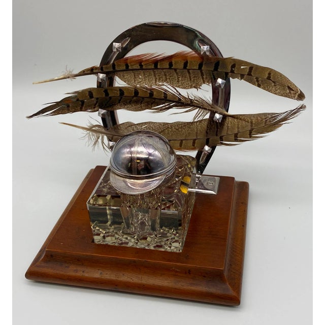 Antique English Equestrian Inkwell For Sale - Image 4 of 9