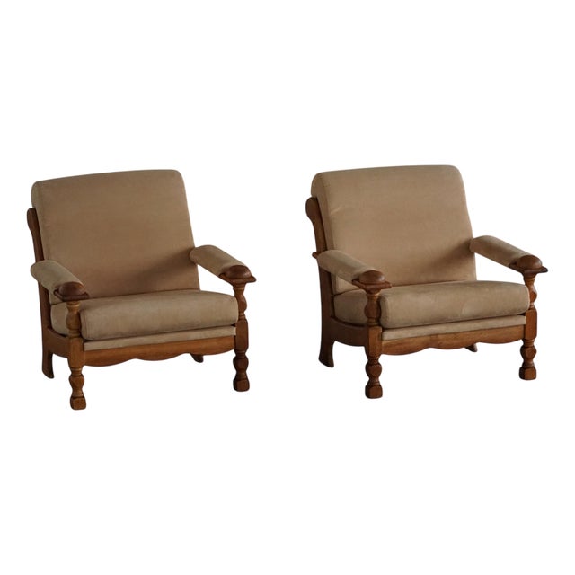 Vintage Chairs in Oak by Henning Kjærnulf, 1950s, Set of 2 For Sale