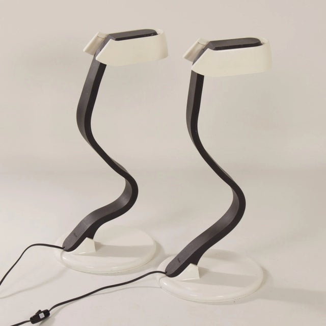 Black Snocky Table Lamps by Bruno Gecchelin for Iguzzini, 1980s, Set of 2 For Sale - Image 8 of 13