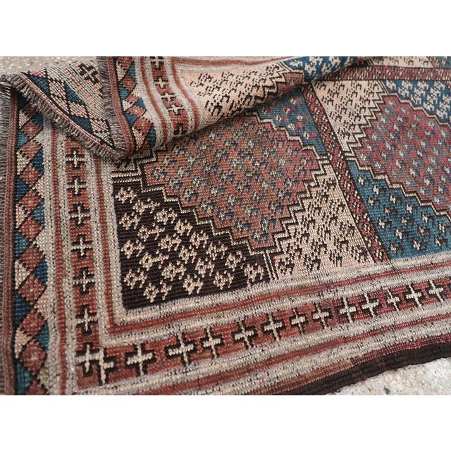 Taupe Galerie Shabab Collection Early 20th Century Central Asian Turkoman Throw Rug For Sale - Image 8 of 8