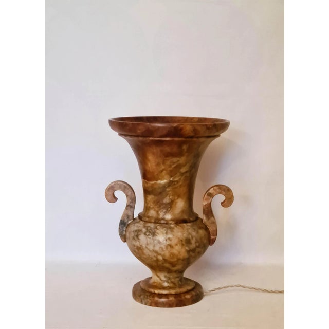 Large Alabaster Medicis Table Lamp, 1930s For Sale - Image 14 of 15