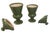 Pair of Vintage Olive Green Glazed Ceramic Covered Urns - Graduated Sizes For Sale In West Palm - Image 6 of 12