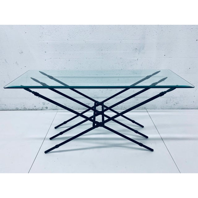 Modern Bronzed Metal Spear Low Console Table For Sale - Image 13 of 13