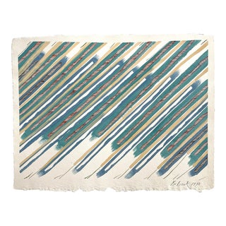 Barbara Beck 1990 Abstract Painting on Paper - Signed/Dated/Unframed For Sale