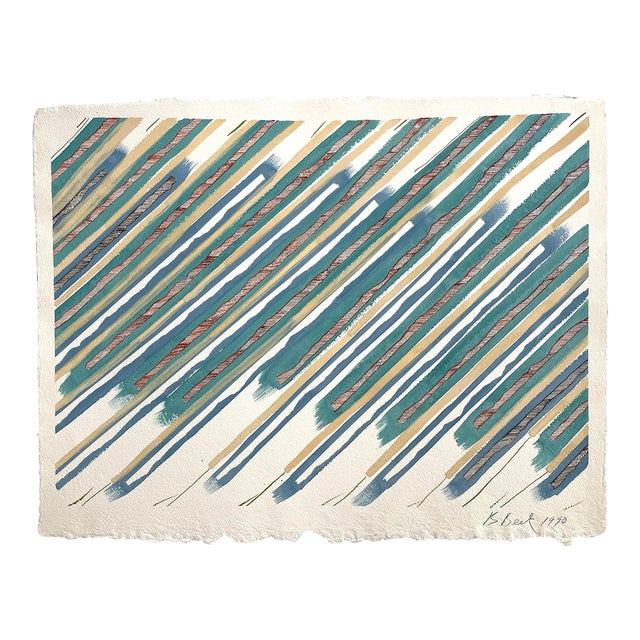 Barbara Beck 1990 Abstract Painting on Paper - Signed/Dated/Unframed For Sale