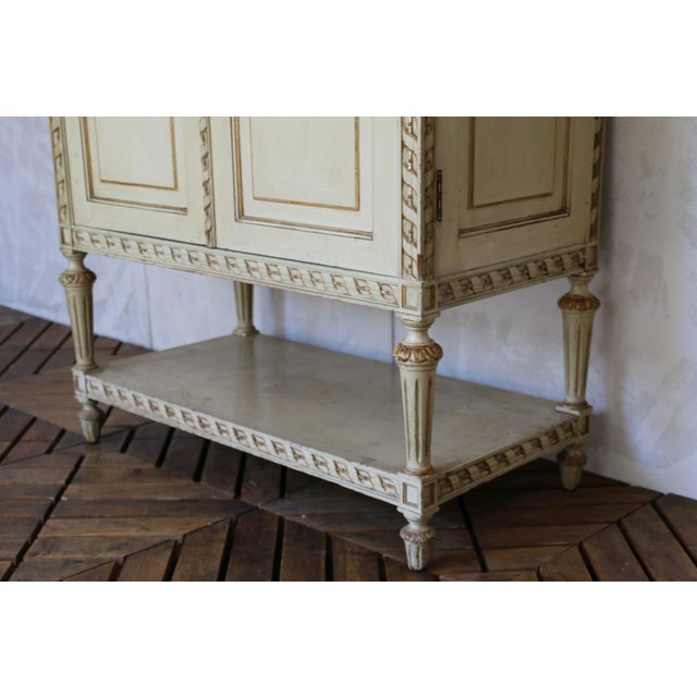 Off-white Antique Italian Painted Cabinet With Gold Leaf Accents, Circa 1930s For Sale - Image 8 of 18
