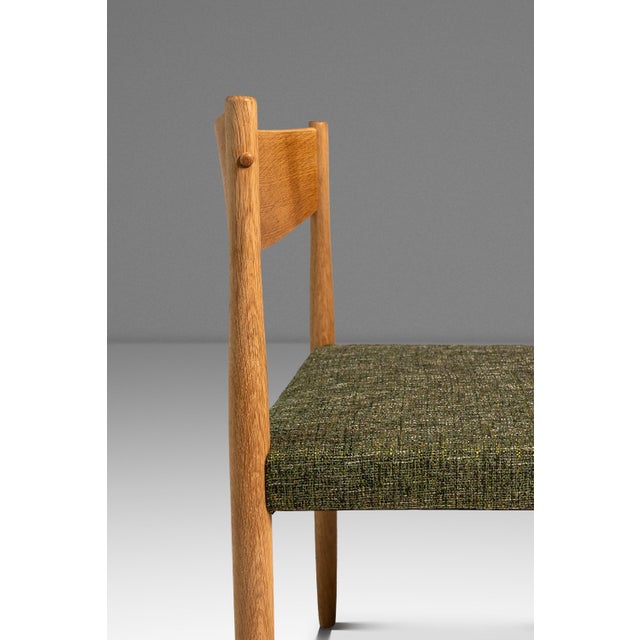 Restored Mid-Century Danish Modern Side / Dining Chair in Oak & Green Tweed Attributed to Poul Volther for Frem Røjle, Denmark, C. 1970s For Sale - Image 18 of 18