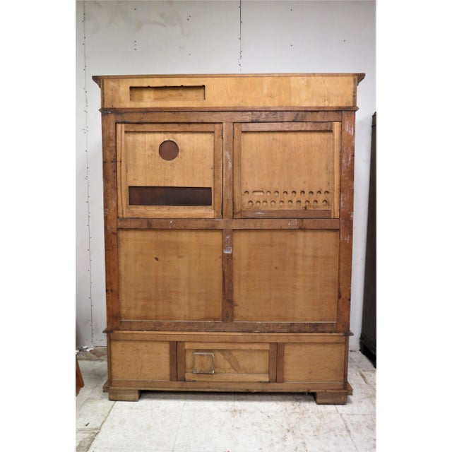 Wood French Bruegel Style Carved 4 Door Cabinet or Entertainment Center For Sale - Image 7 of 13