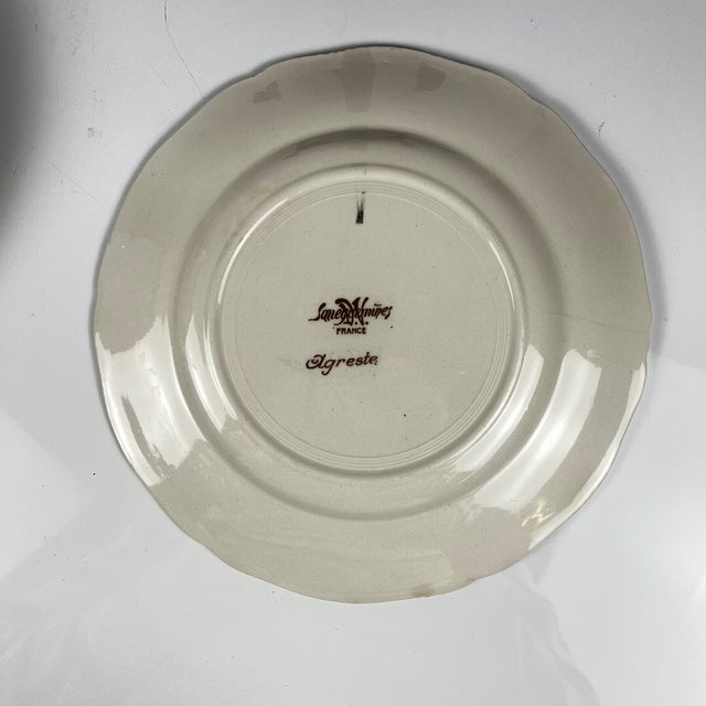 Antique Agreste Dinner Plates from Sarreguemines, 1890s, Set of 4 For Sale - Image 6 of 12
