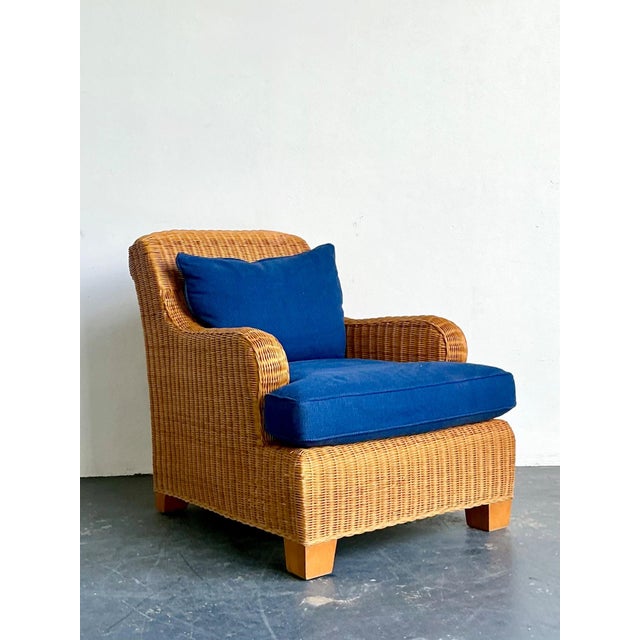 Vintage Ralph Lauren Woven Rattan Lounge Chair For Sale - Image 11 of 18