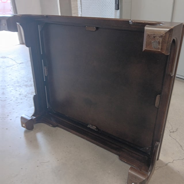 Wood Vintage Low Chinese Ming Dynasty Kang Solid Wood Coffee Table With Clear Lacquer Recessed Top For Sale - Image 7 of 17