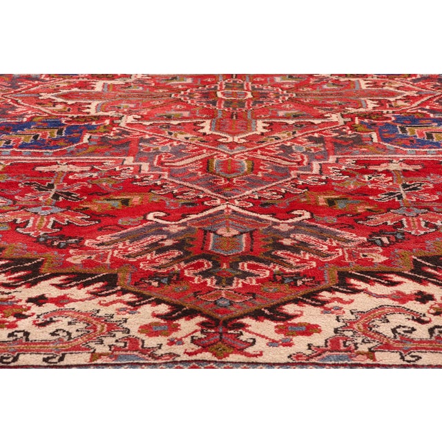 Mid 20th Century Vintage Persian Heriz Rug - 07'11 X 10'00 For Sale - Image 5 of 9