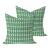 Christopher Farr Cremaillere in Green 22" Pillows - A Pair For Sale
